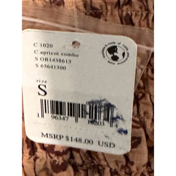NWT Free People Smock It To Me Mini Dress Women's Small Apricot Combo bodycon - Picture 5 of 12